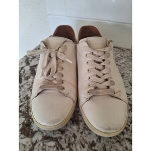 Women's SEZANE Jack Trainers Leather Comfort Sneakers Smooth Ecru EU 39 US 8